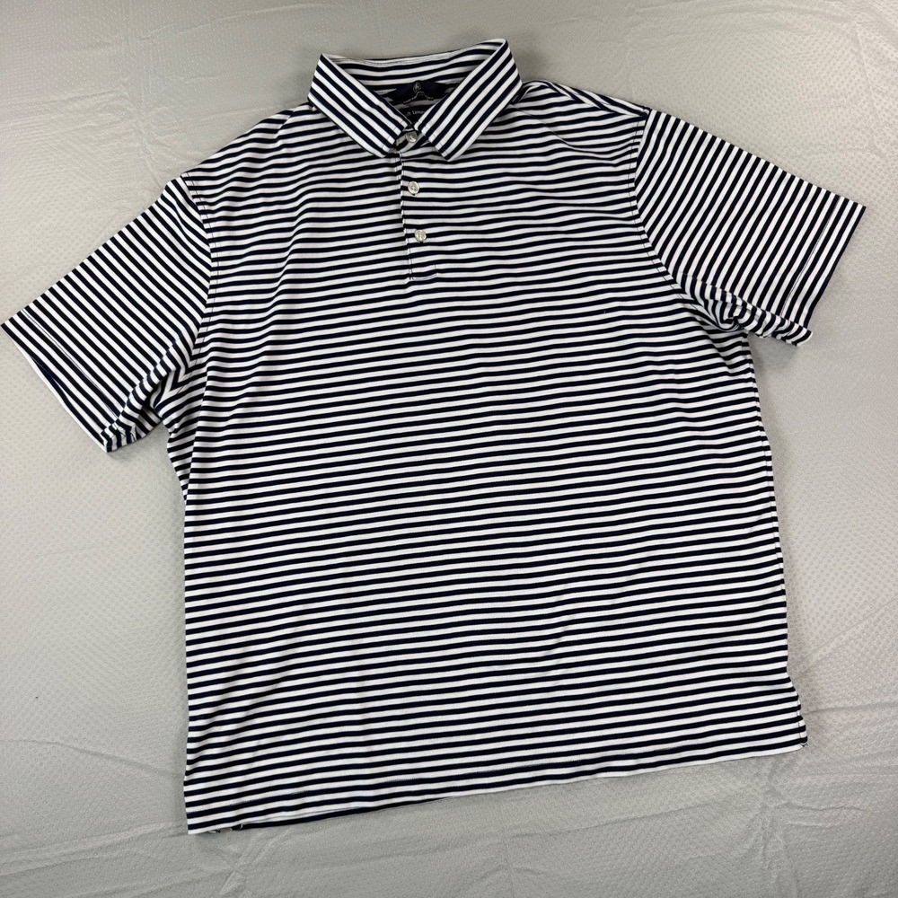 Hart Schaffner Marx Mens Striped Polo Shirt Short Sleeve Soft Luxury Cotton XL